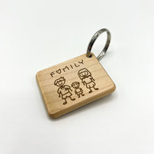 Laden Sie das Bild in den Galerie-Viewer, Holz Schlüsselanhänger - Ahorn massiv - eckige Formen