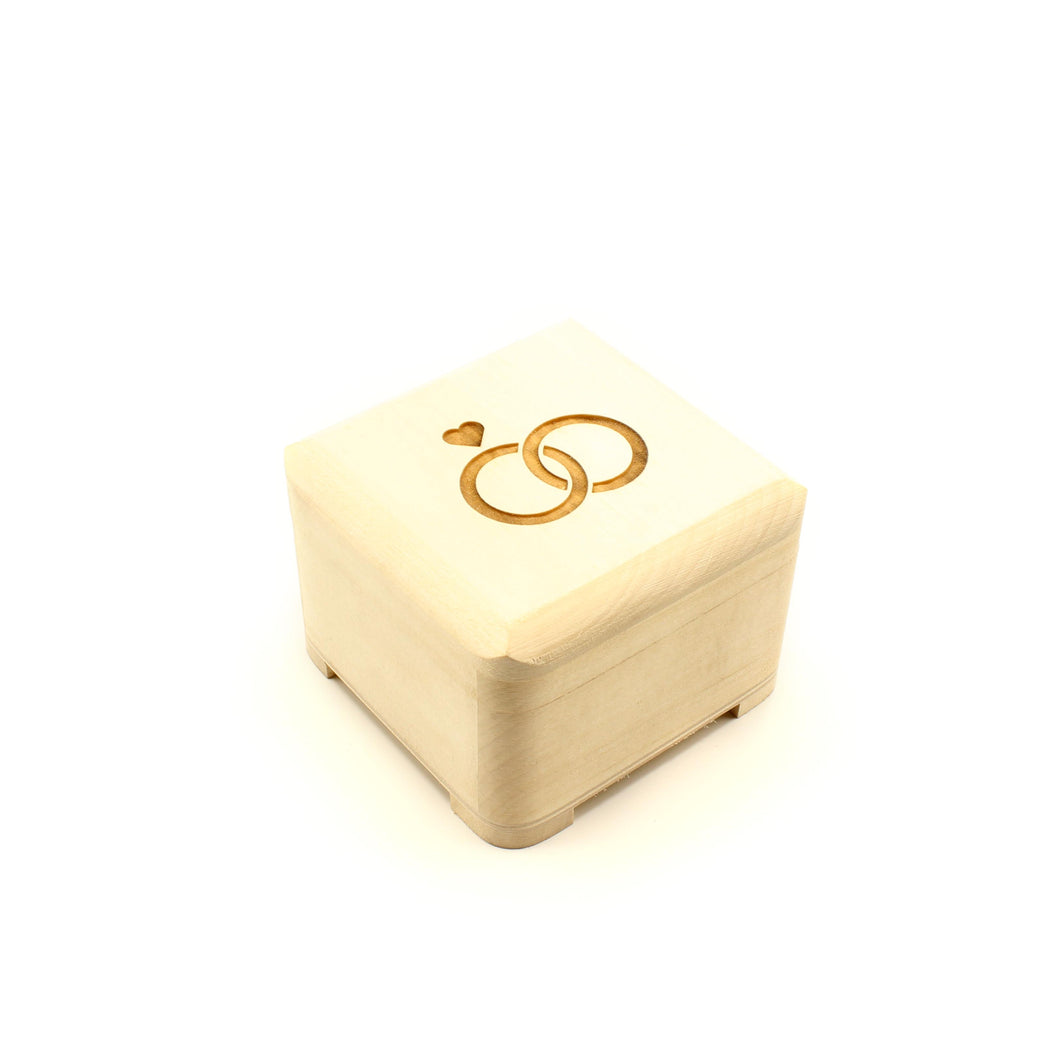 SCHATULLE MIT KLAPPDECKEL - FICHTE - 9 X 9 X 6 CM